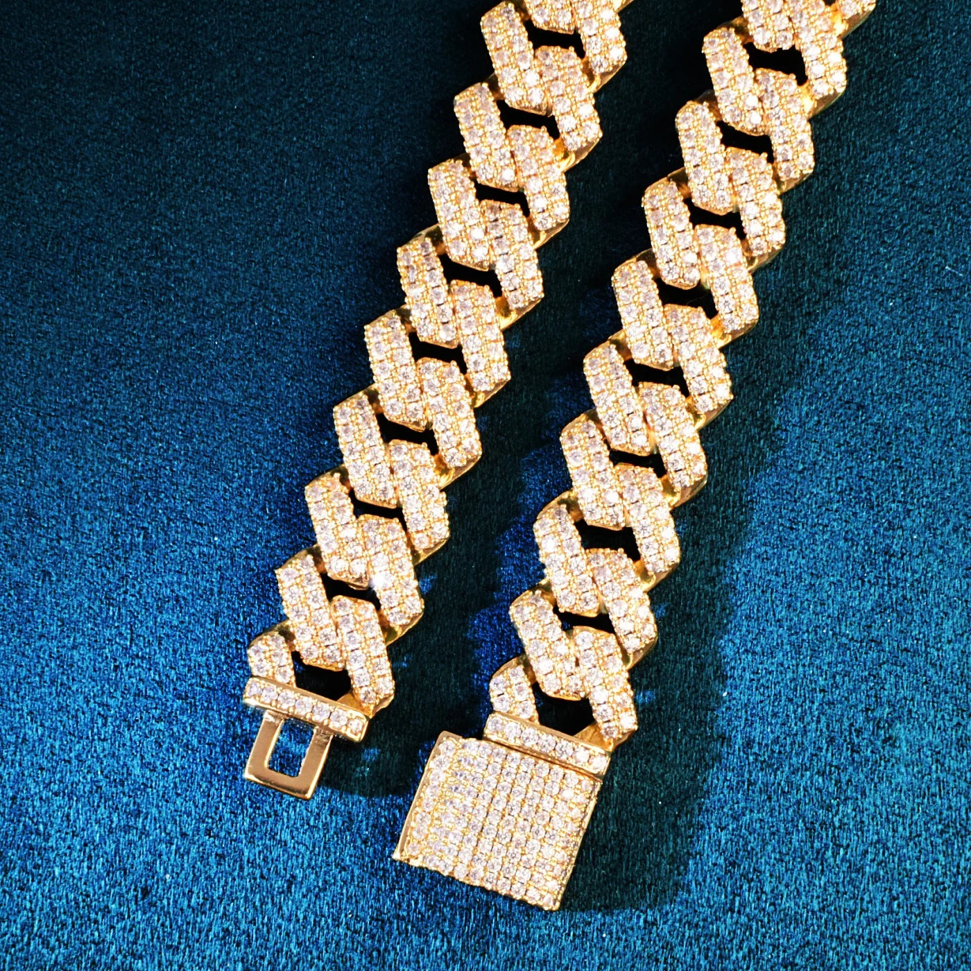 14mm Miami Cuban Chain Necklace For Men Iced Out Zircon Hip Hop Link Gold Color Fashion Rock Jewelry