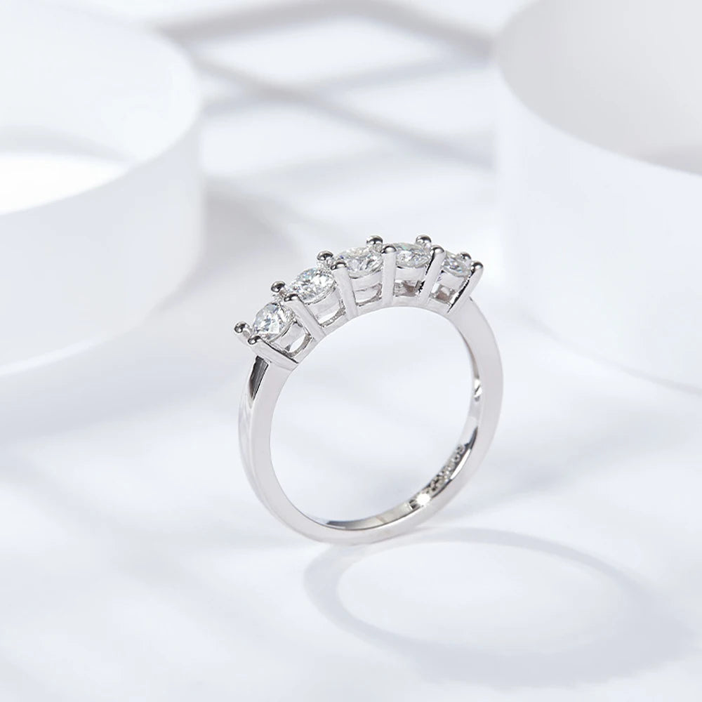 D Color 4mm Moissanite Diamond Rings Classic Match Wedding Eternity Band with GRA s925 Sterling Silver Ring