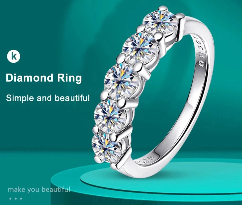 D Color 4mm Moissanite Diamond Rings Classic Match Wedding Eternity Band with GRA s925 Sterling Silver Ring