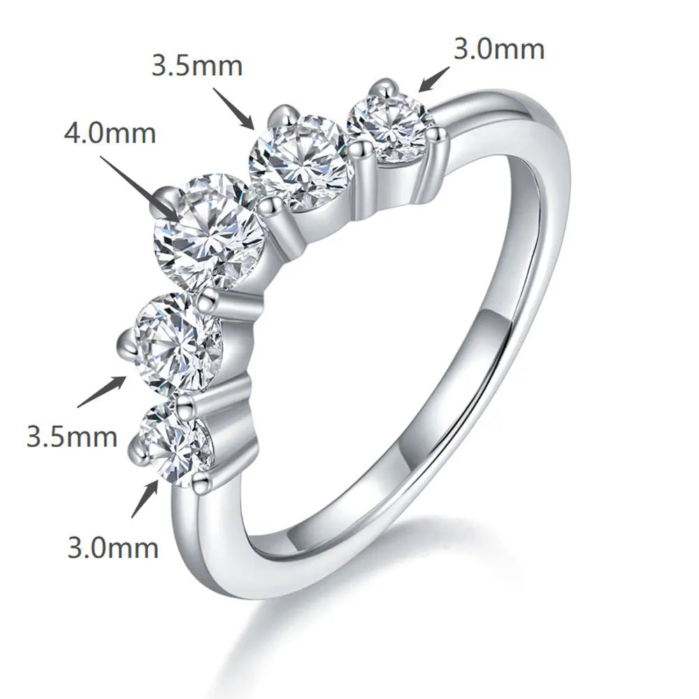 8ct D Color All Moissanite Ring s925 Sliver Plated 18k White Gold Wedding Band Engagement Rings
