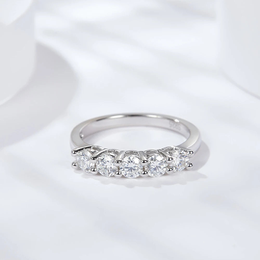 D Color 4mm Moissanite Diamond Rings Classic Match Wedding Eternity Band with GRA s925 Sterling Silver Ring