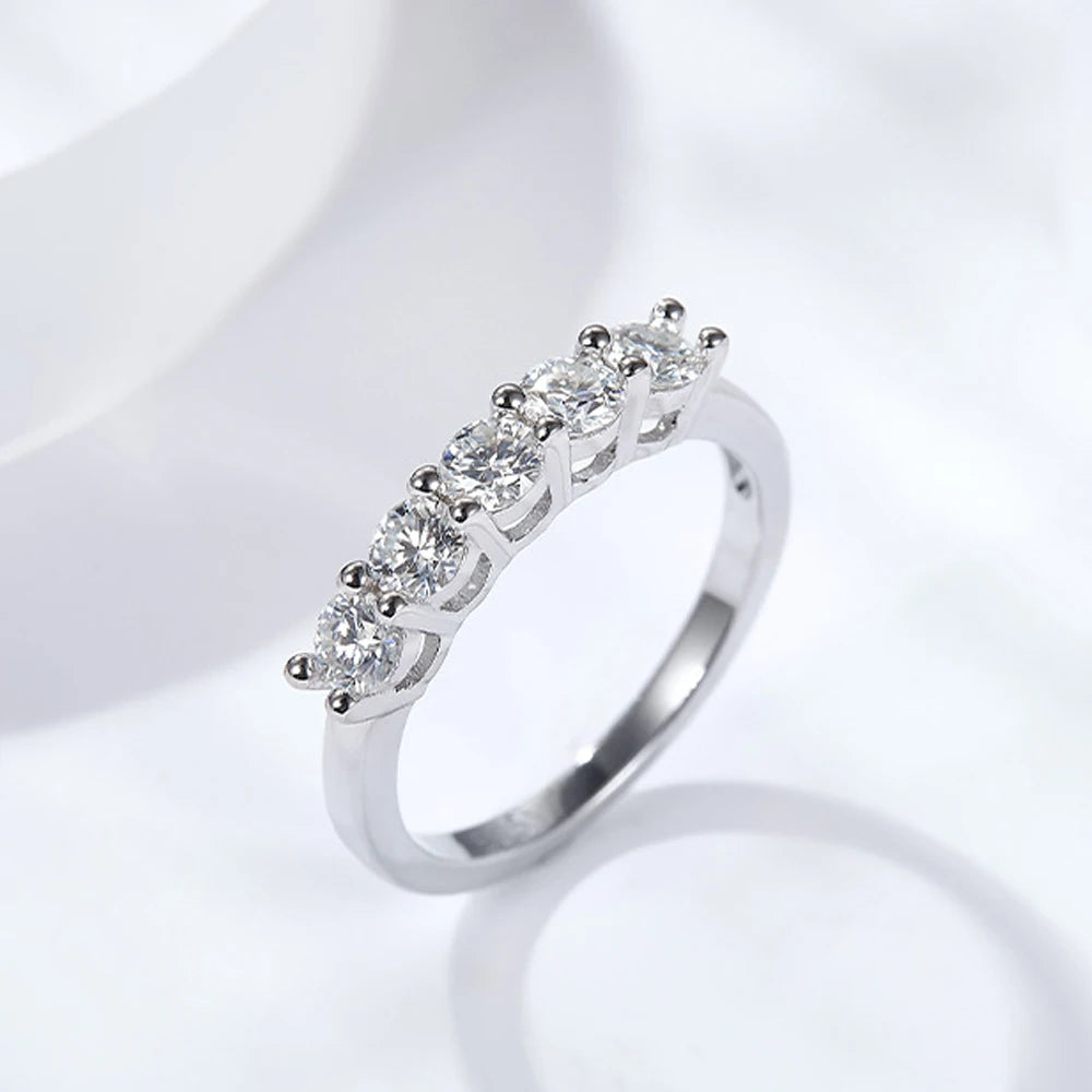 D Color 4mm Moissanite Diamond Rings Classic Match Wedding Eternity Band with GRA s925 Sterling Silver Ring