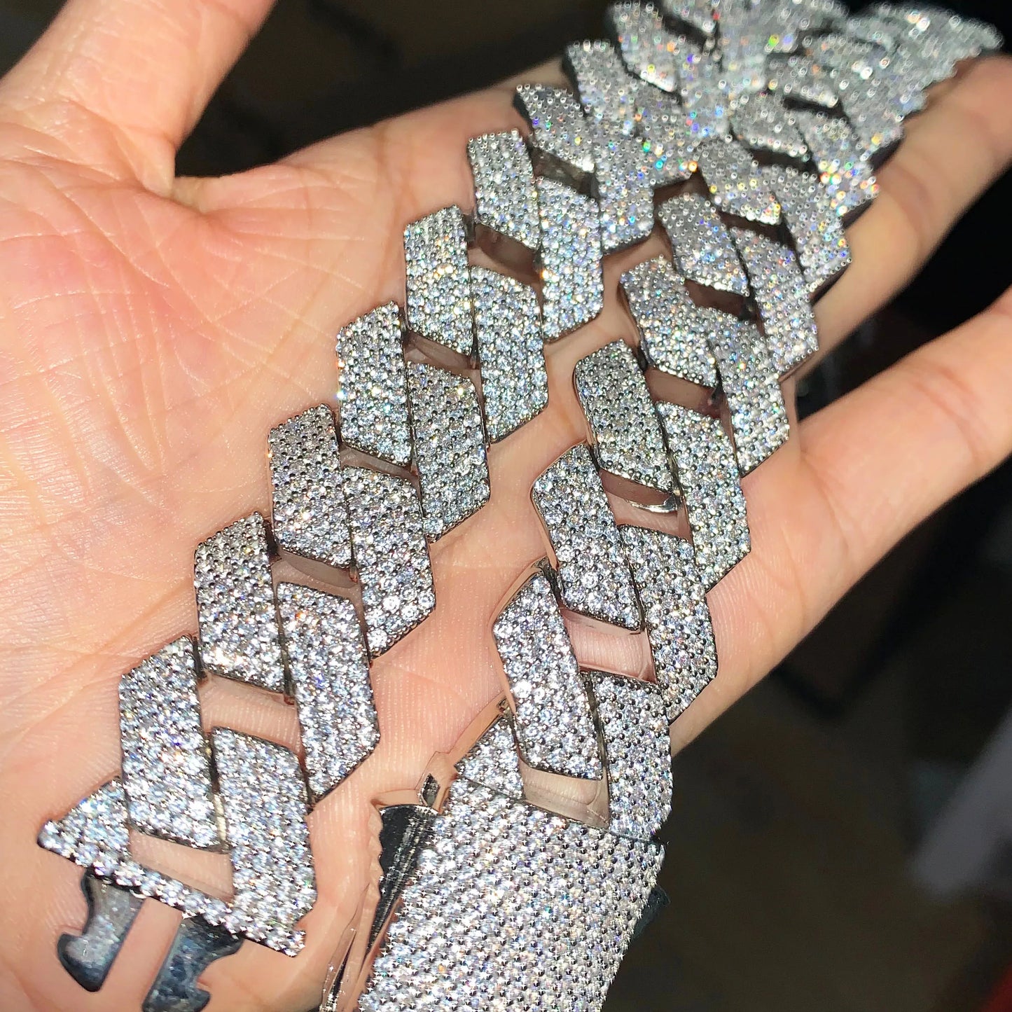 CUC Men Hip Hop Necklace 20mm 4Row Miami Cuban Chain Gold Color Iced Out Zirconia Link Fashion Rock Rapper Jewelry